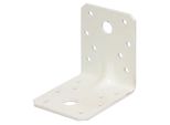Alberts 846671 Connettore Angolare Per Carichi Pesanti Con Perlina, Zincato, Plastificato Bianco, 90 X 90 X 65 Mm, Set Da 25