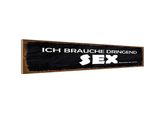 Vianmo Insegna In Legno 10X46 Cm Ich Brauche Dringend Sex