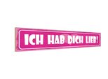 Vianmo Insegna In Legno 10X46 Cm Ich Hab Dich Lieb Herz