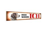 Vianmo Insegna In Legno 10X46 Cm Jagdhund Hund Hier Wohne