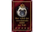 Vianmo Insegna Di Latta 30X20 Cm Hier Wohnt Hund Der Welt