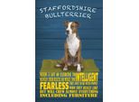 Vianmo Insegna In Legno 30X20 Cm Staffordshire Bullterrier Hund