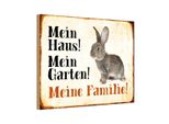 Vianmo Insegna In Legno 12X18 Cm Tiere Hase Mein Haus Garten Familie