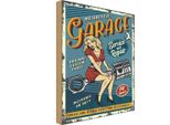 Vianmo Insegna In Legno 18X12 Cm Pinup Motorcycle Garage 24Service