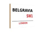 Vianmo Insegna In Legno 12X18 Cm Street Belgravia SW1
