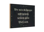 Vianmo Insegna In Legno 20X30 Cm Wer Schweigen Nicht Versteht