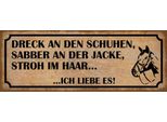 Vianmo Insegna In Legno 10X27 Cm Dreck Shuhen Stroh Haar Reiter