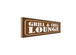 Vianmo Insegna In Legno 10X27 Cm Grill Chill Lounge Grillen