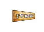Vianmo Insegna In Legno 10X27 Cm I Love Money Geld