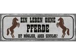 Vianmo Insegna In Legno 10X27 Cm Leben Ohne Pferde Sinnlos