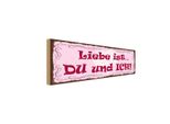 Vianmo Insegna In Legno 10X27 Cm Liebe Ist Du Und Ich Herz