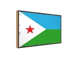 Vianmo Insegna In Legno 30X40 Cm Bandiera Dschibutis Retro Flag Djibouti