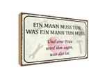 Vianmo Insegna In Legno 30X40 Cm Mann Muss Tun Frau Wird Sagen