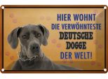 Vianmo Insegna Di Latta 12X18 Cm Hund Hier Wohnt Deutsche Dogge