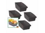 Novaliv Scatola Per Sacchetti Per Zuppa 4 Pezzi Set Economico Organizzatore Per Cassetti Cucina - 25 X 12 Cm Grigio Anthrazite Scatola Per Spezie - Sistema Organizzatore Per Cassetti - Conservazione Di Ingredienti Per Condire E Cucinare