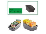 Novaliv Scatola Per Sacchetti Per Zuppa 4 Pezzi Set Economico Organizzatore Per Cassetti Cucina - 25 X 16 Cm Grigio Anthrazite Scatola Per Spezie - Sistema Organizzatore Per Cassetti - Conservazione Di Ingredienti Per Condire E Cucinare
