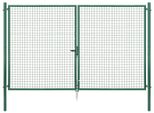 Alberts 603151 Cancello Doppio In Rete Metallica Ondulata, Verde, Larghezza 300 Cm, Altezza 200 Cm