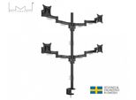 Multibrackets MB-5891 Supporto Per 4 Monitor, 15"-30"", Max. 8 Kg/Schermo, Nero"