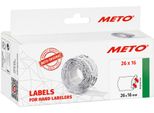 Meto 9506167 Meto Preisetiketten Weiß Permanent 26,0 X 16,0 Mm, 6 Rollen