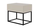 Selsey Veldio - Comodino Con Cassetto, Grigio Beige Con Struttura In Metallo Nero, 50 Cm