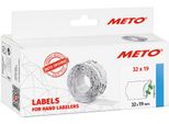 Meto 30007368 Etichette Meto Per Etichettatrici Di Prezzo, 32 X 19 Mm, Bianco