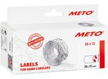 Meto 9506163 Preisetiketten Weiß Permanent 26,0 X 12,0 Mm, 6 Rollen