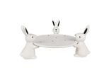 Ciotola Per Decorazioni Clayre & Eef 24X23X12 Cm In Vetroceramica Bianca E Nera Rabbit