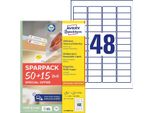 Avery Zweckform L4736REV-65 3.120 Avery Zweckform Etiketten Weiß 45,7 X 21,2 Mm