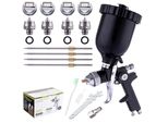 Pistola A Spruzzo Nera Con 4 Ugelli Hvlp Da 1,4, 1,7, 2,0, 2,5 Mm Technic H-827PK Hvlp