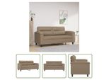 The Living Store Divano A 2 Posti Cappuccino-Marrone 140 Cm In Pelle Finta