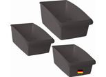 Novaliv Set Organizzatore Di Medicine Set Di 3 (2 Pezzi 25 X 12 Cm E 1 Pezzo 25 X 16 Cm) Anthrazit Grey - Scatola Di Medicinali Per Pillole Scatola Di Gesso Scatola Di Medicinali