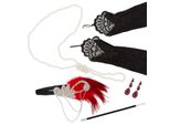 Set "20Er Jahre", 7-Teilig, Schwarz/Rot