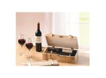 Holz Truhe rustikal für 2 Flaschen Wein Geschenkbox Deko Getränke Wein Weinkiste