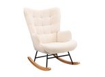 Sedia A Dondolo Mid-Century Modern Nursery Sedia A Dondolo Imbottita Con Schienale Alto Accent Glider Rocker Per Soggiorno