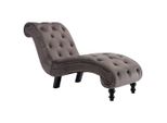 Chaise Longue In Velluto Grigio