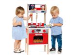 Moltó 21293 Cucina Da Gioco In Legno Rosso (10 Pezzi)