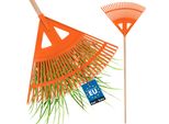 Kotarbau® Rastrello Robusto 580 Mm Con Manico Scopa Per Foglie Rastrello Per Foglie Ventaglio Per Foglie Spazzatrice Per Foglie Rastrello Per Foglie In Plastica Arancione