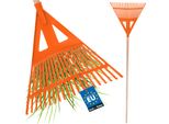 Kotarbau® Rastrello Robusto 435 Mm Con Manico Scopa Per Foglie Rastrello Per Foglie Scopa Per Foglie Ventaglio Per Foglie Rastrello Per Foglie In Plastica Arancione
