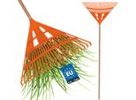 Kotarbau® Rastrello Robusto 610 Mm Con Manico Scopa Per Foglie Rastrello Per Foglie Scopa Per Foglie Ventaglio Per Foglie Rastrello Per Foglie In Plastica Arancione