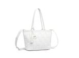 Schultertasche "Saint", Damen, Gr. B/H/T: 31Cm X 24Cm X 14Cm Onesize, Weiß, Polyurethan (Pu), Collezione Alessandro, Taschen Schultertasche, Mit LuxuriöSer Steppung