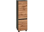Midischrank Welltime "Lucca", Grau (Graphit, Eichefarben), B:40Cm H:135Cm T:35Cm, SchräNke, Midischrank