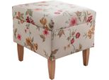 Hocker Home Affaire "Asino", Bunt (Blume), B:48Cm H:40Cm T:48Cm, Hocker, FußHocker Sitzhocker