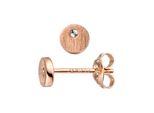 Paar Ohrstecker Jobo, Rosa (RoséGoldfarben), Ohrringe, Damen, 5,5Mm, Silber 925 (Sterlingsilber), Rund 925 Silber RoséGold Vergoldet Mit Zirkonia