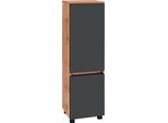 Midischrank Welltime "Lucca", Grau (Eichefarben, Graphit), B:40Cm H:135Cm T:35Cm, SchräNke, Midischrank