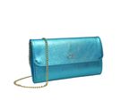 Clutch "Eleganz", Damen, Gr. B/H/T: 26Cm X 15Cm X 5Cm Onesize, Blau (TüRkis), Leder, Collezione Alessandro, Taschen, Aus Leder, Mit Separaten FäChern