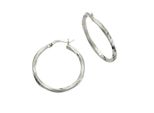 Paar Creolen Vivance "925 Silber Rhodiniert 3,0Cm", Weiß, Ohrringe, Damen, One-Size, Silber 925 (Sterlingsilber)