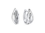 Paar Creolen Vivance "925-Sterling Silber Rhodiniert Zirkonia", Silber (Weiß, Weiß), Ohrringe, Damen, One-Size, Silber 925 (Sterlingsilber)