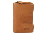 Geldbörse CLUTY, braun (cognac), Leder, unifarben, klassisch, Kleinlederwaren, echt Leder