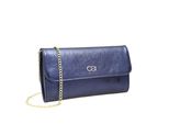 Clutch "Eleganz", Damen, Gr. B/H/T: 26Cm X 15Cm X 5Cm Onesize, Blau, Leder, Collezione Alessandro, Taschen, Aus Leder, Mit Separaten FäChern