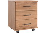 Rollcontainer Wimex "Home Desk", Braun (Plankeneiche Nachbildung), B:46Cm H:58Cm T:40Cm, Holzwerkstoff, Rollwagen, Rollcontainer, Mit 3 Schubladen, 46Cm Breit, 58Cm Hoch